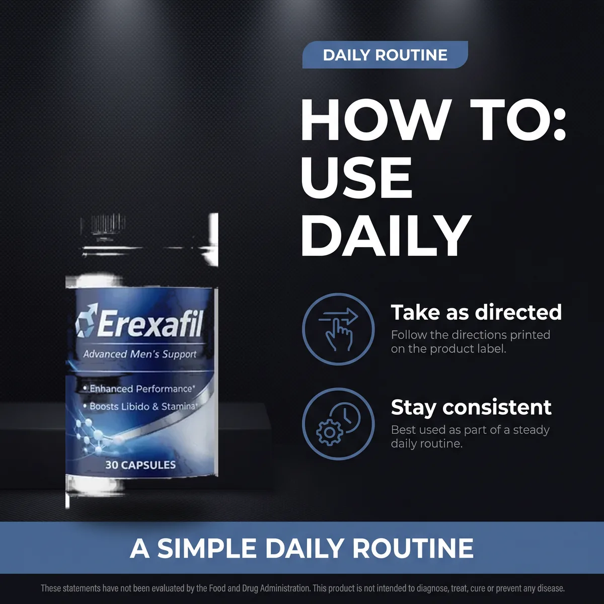 How to use Erexafil daily: take one capsule as directed and stay consistent